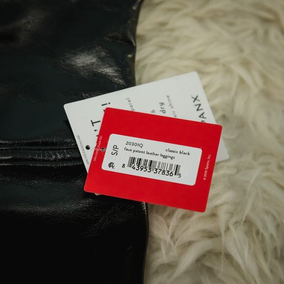 Spanx Size Small S SpanxShape Black Faux Patent Leather High Waist Leggings NEW - Picture 5 of 8